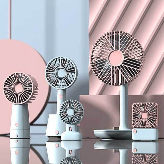 海壳厂家批发电风扇创意马卡龙随身mini风扇精致私模自然风图片