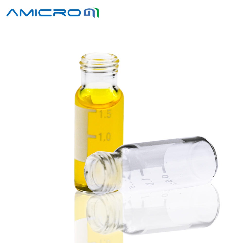 Amicrom玻璃瓶1.5ml 2ml 进样瓶透明 棕色液相色谱玻璃样品瓶取样瓶顶空瓶 适合用于安捷伦仪器100个装图片