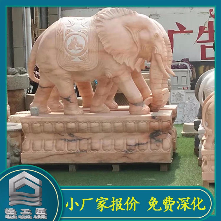 怪工匠 汉白玉石雕狮子 动物雕塑石狮子 中式传统石狮子 青石石狮子