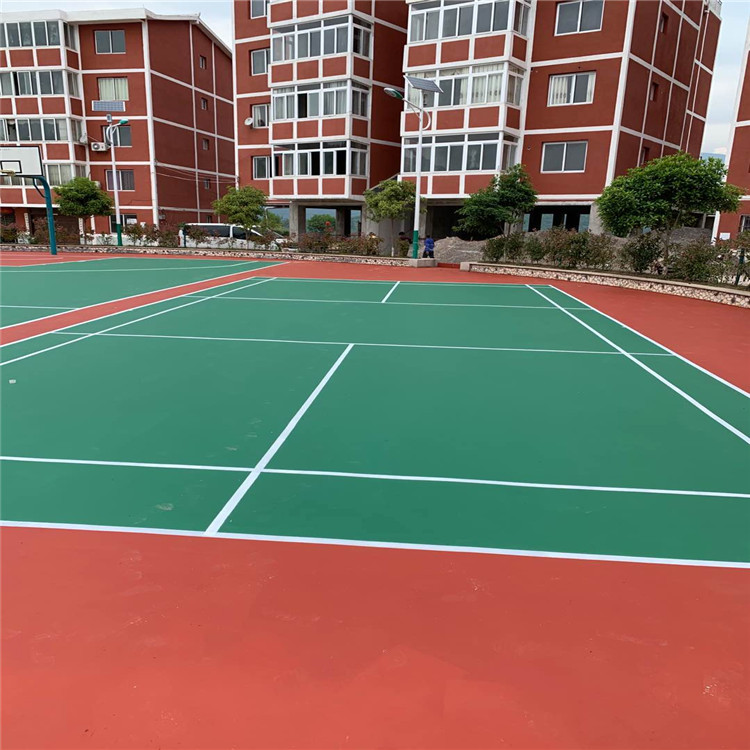 奥美佳 网球场铺设 硅PU塑胶球场 合肥羽毛球场地施工