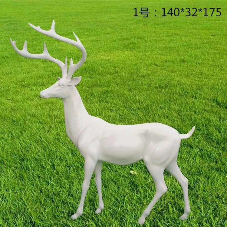 佰盛 厂家定做玻璃钢动物雕塑 玻璃钢仿铜抽象鹿雕塑 仿真鹿雕塑价格 合欢鹿雕塑模型摆件图片