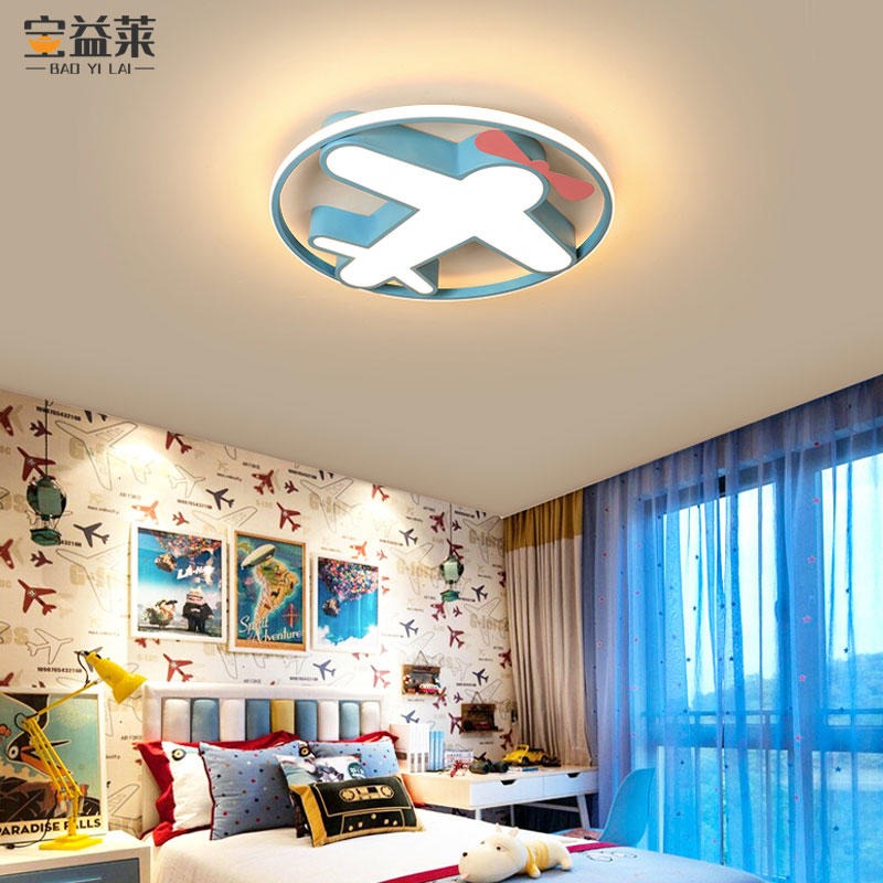 超薄飞机灯LED吸顶灯 宝益莱男孩房间卧室灯具 创意卡通护眼灯饰
