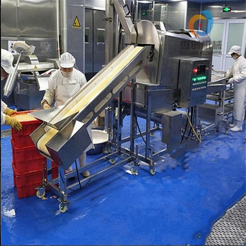溜肉段滚筒裹粉机厂家 自动筛分肉段上粉设备 全自动肉段油炸机器