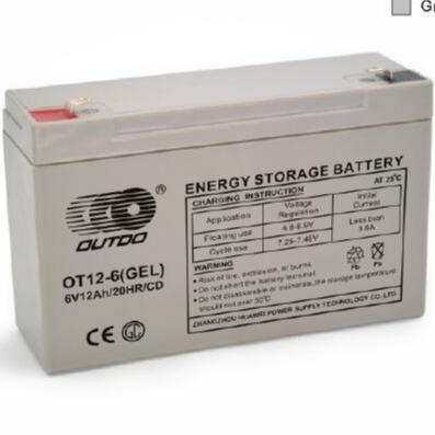 奥特多蓄电池OT12-6 铅酸免维护电池 深循环 太阳能专用电池 ups电源 OUTDO 6V12AH 原厂批发