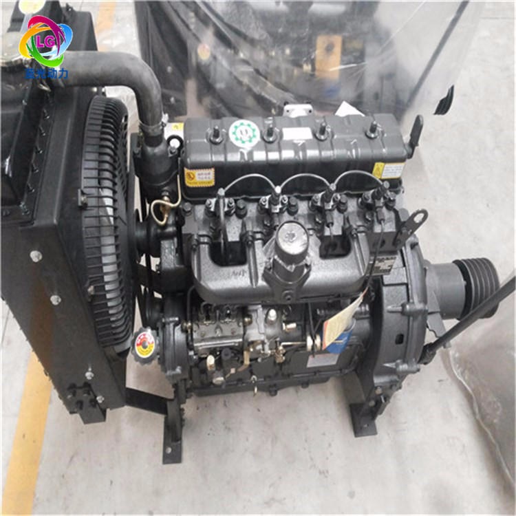 厂家直销潍柴4102柴油机 70马力50KW配套小型粉碎机ZH4102ZP柴油发动机带离合器皮带轮