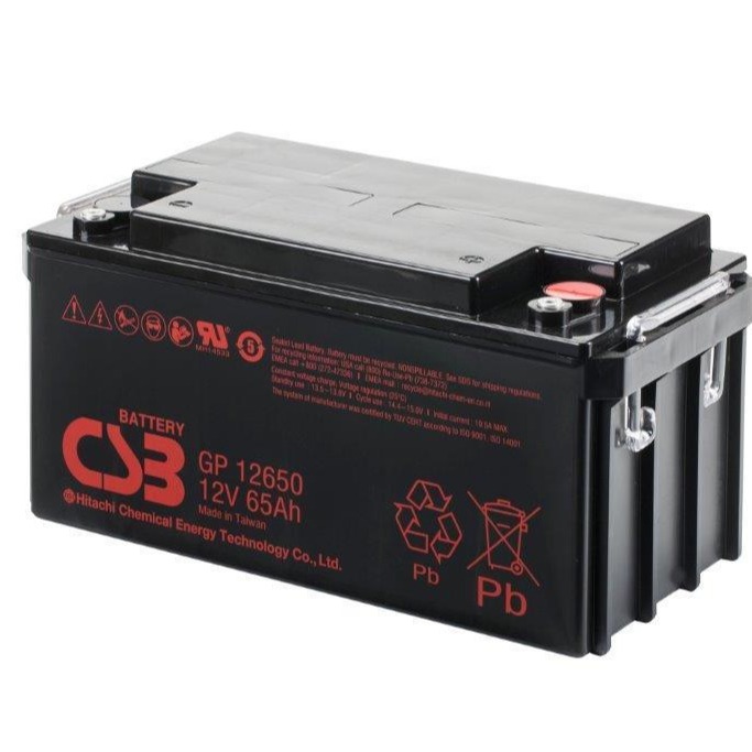 CSB蓄电池GP12650 希世比12V65AH ups电源 直流屏 eps电源电池 太阳能电瓶 免维护铅酸蓄电池
