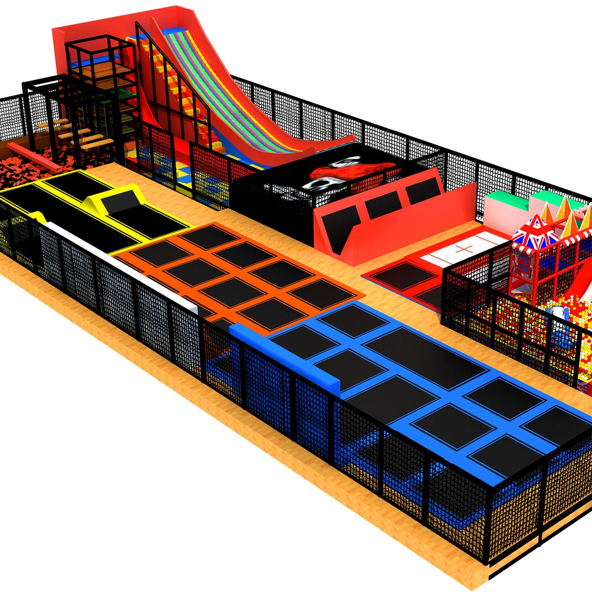 高层千层漏  超级蹦床厂家 儿童乐园设备超级蹦床 滑梯组合 网红千层漏 铭博