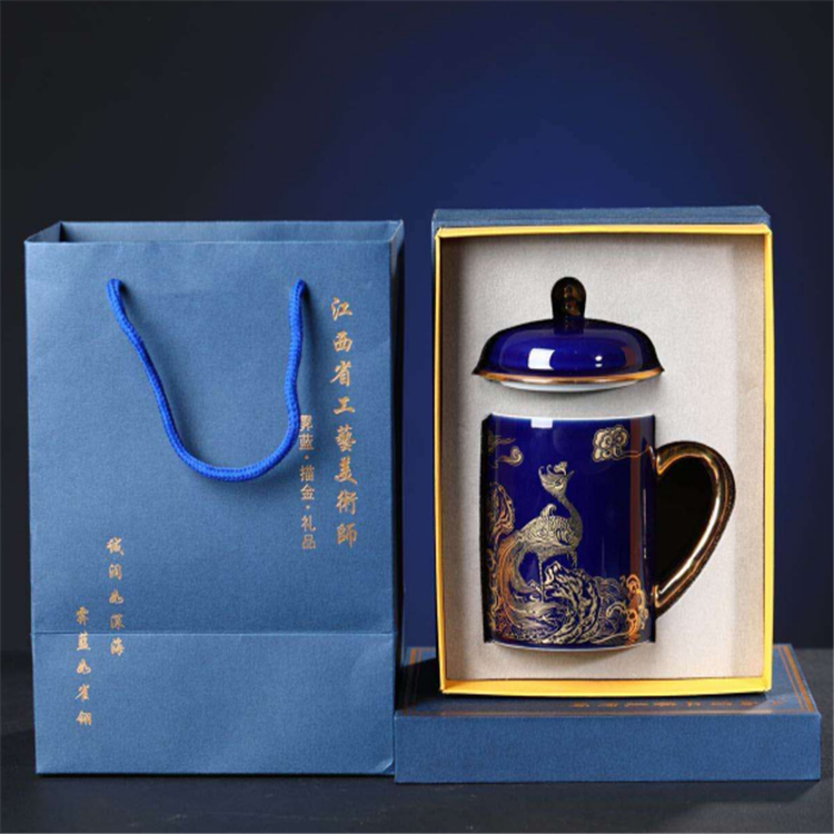 厂家出售单凤朝阳茶杯 办公室保温陶瓷办公杯 亮丽陶瓷