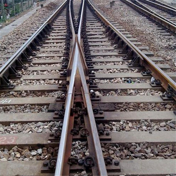 对称道岔窄轨道铁路线路连接的基本设备 九天矿业供应对称道岔组成
