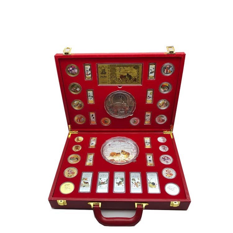红素厂家直销2020年 金鼠纳福 38枚纪念章 大套装礼盒50套起订不单独零售