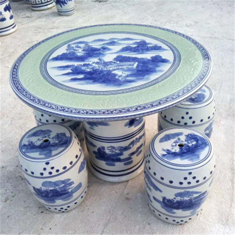 景德镇陶瓷桌子 庭院陶瓷桌凳 桌凳子陶瓷批发 亮丽陶瓷
