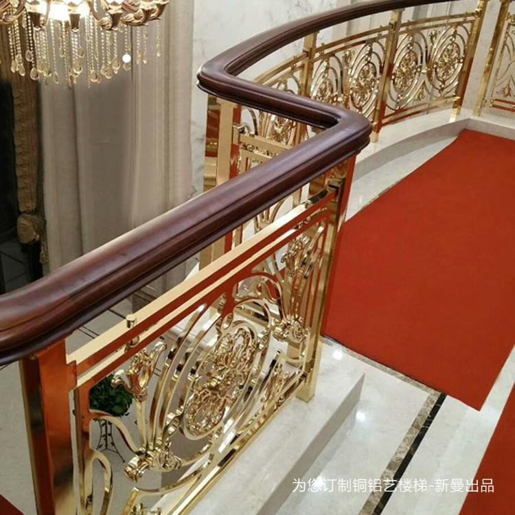 三门峡铜制楼梯栏杆奢华传承百年 至美之景流芳百世图片