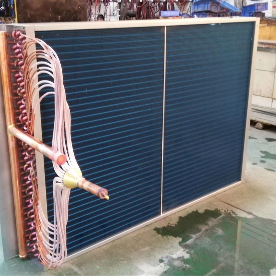 厂家直销空调 水冷柜机 冷水机翅片式蒸发器 东华泰DHT-10HP表冷器 冷凝器 热交换器 非标定做图片