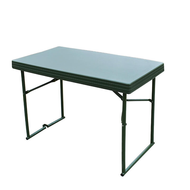 吹塑直面折叠桌PE吹塑折叠桌军绿色野外指挥作训桌图片