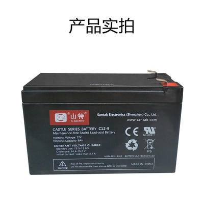 山特蓄电池 山特C12-9 12V9AH UPS电源内置 消防应急蓄电池 铅酸免维护蓄电池