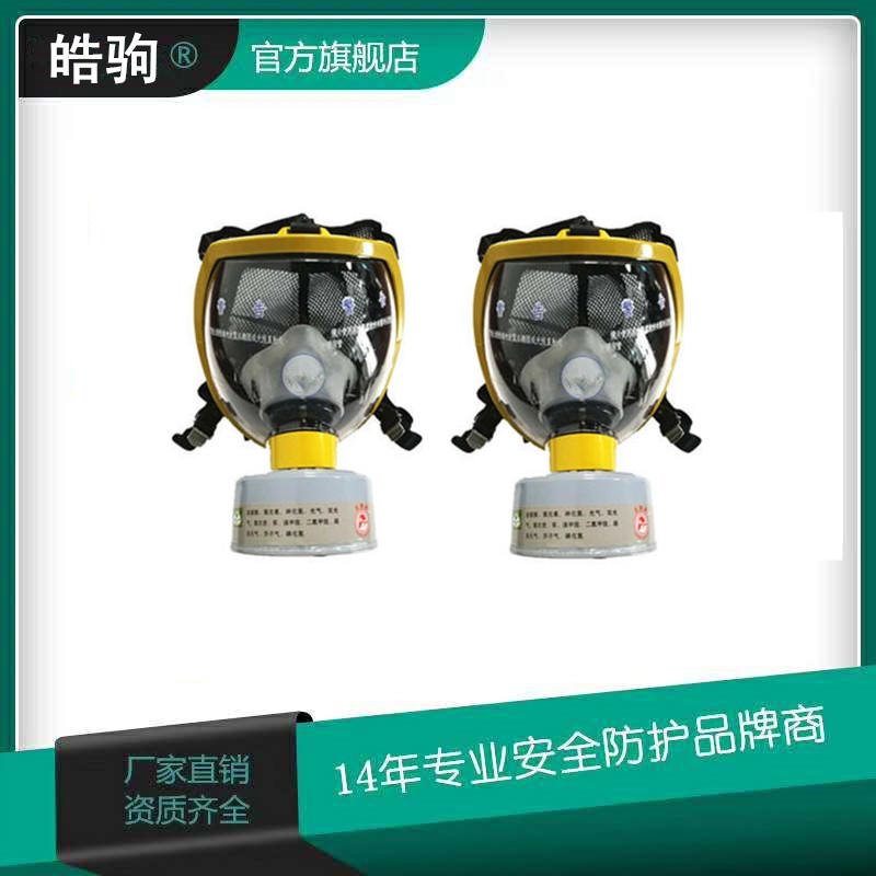 皓驹 NAMJ01  全面型呼吸防护器 自吸过滤式防毒面具 便携式过滤式呼吸防护器 双盒防毒全面具