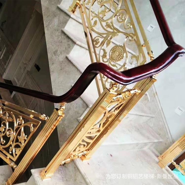 张家界优良现代的铜艺楼梯扶手成为社会的一个趋向图片