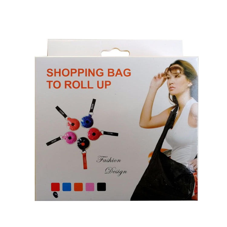 红素伸缩购物袋小圆盘可折叠便携斜挎环保袋多功能免费设计logo图片