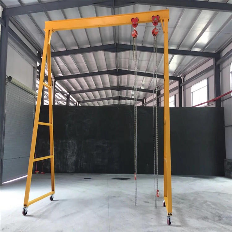 宏源鑫盛生产a02手拉龙门架图片、订做0.5-5吨手拉龙门吊，简易式龙门吊架