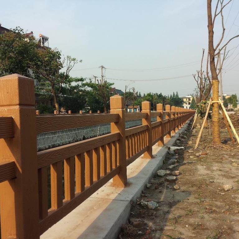 北京市仿木栏杆公司 塑性护栏 河道路边 山韵仿木
