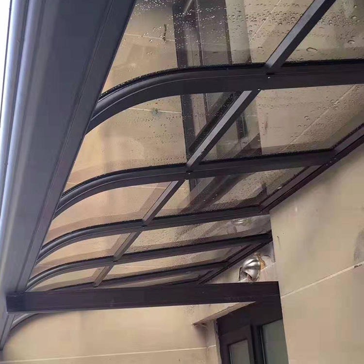 铝合金遮雨防雨棚 阳台遮阳挡雨棚 铝合金雨棚 小区铝合金露台雨棚 莜歌