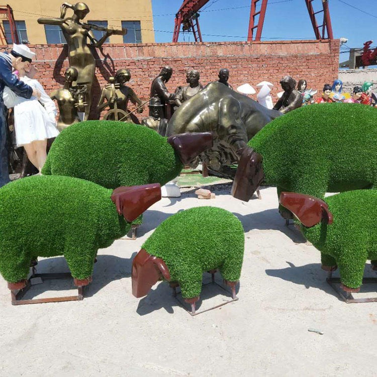 佰盛 绿植动物雕塑 园林景观草皮动物雕塑玻璃钢仿真绿植雕塑