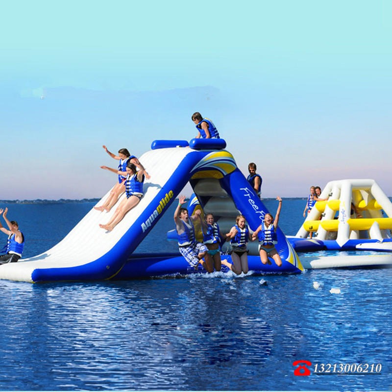 充气水上乐园漂浮物 儿童戏水玩具水上蹦床风火轮跷跷板 心意游乐定制