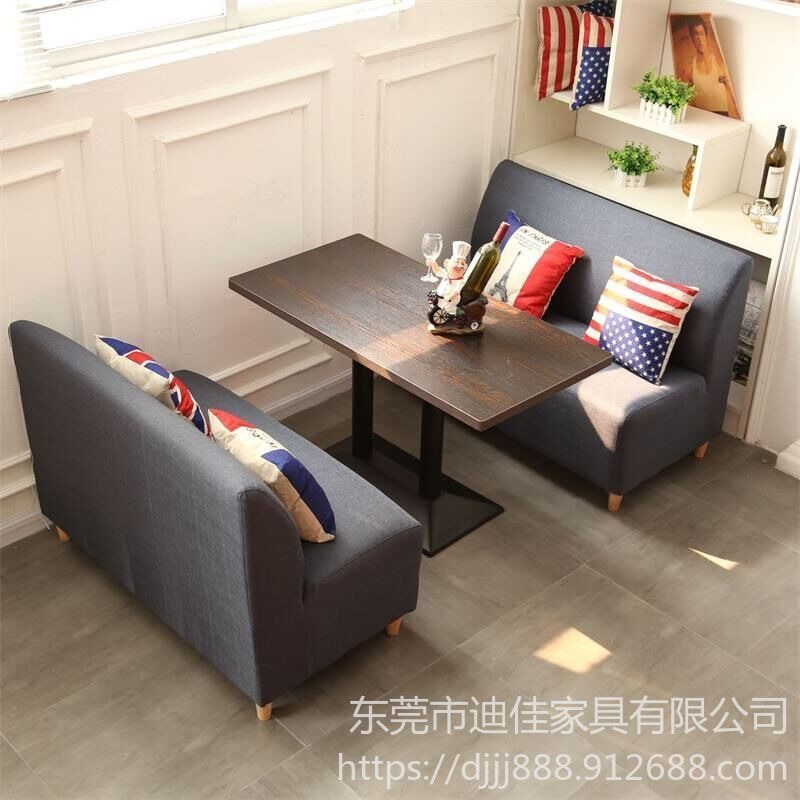 广东广州促销现代简约双人三人小户型麻布沙发服装店酒吧卡座公寓出租经济型