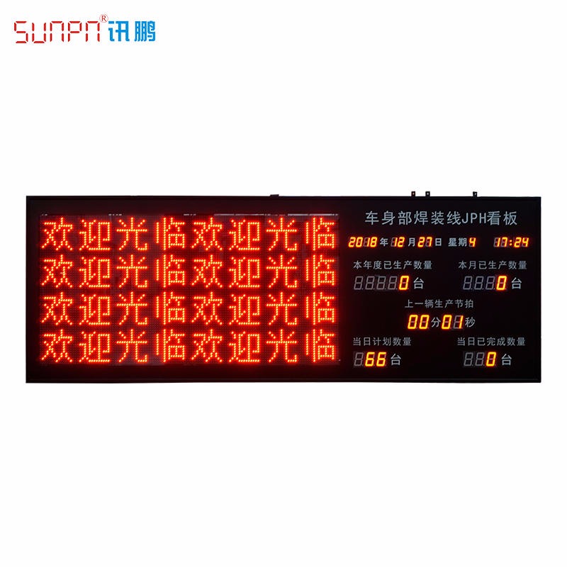 SUNPN讯鹏厂家定制 车间信息看板 生产计划看板 装配线生产看板 LED显示屏图片