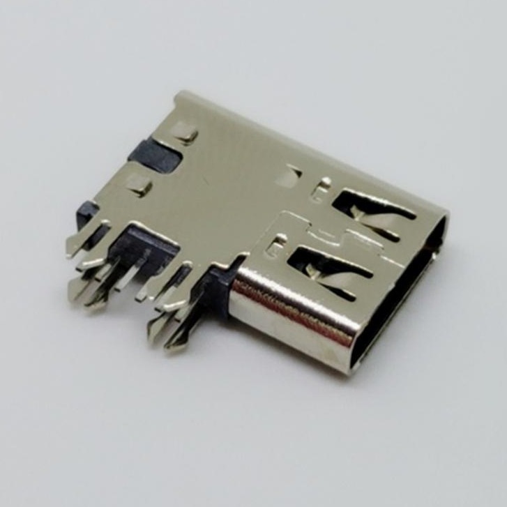 大电流USB 3.1 TYPE-C侧插6P母座 充电器专用支持快充 侧立式90度USB图片