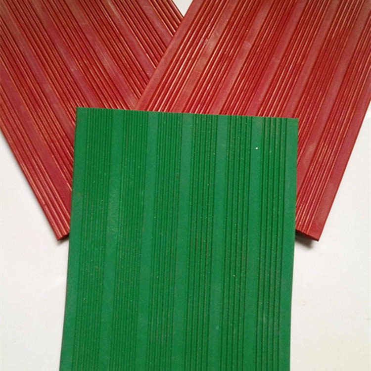 红色绿色胶板绝缘 高压地毯防滑橡胶板 英威8mm条纹绝缘胶皮