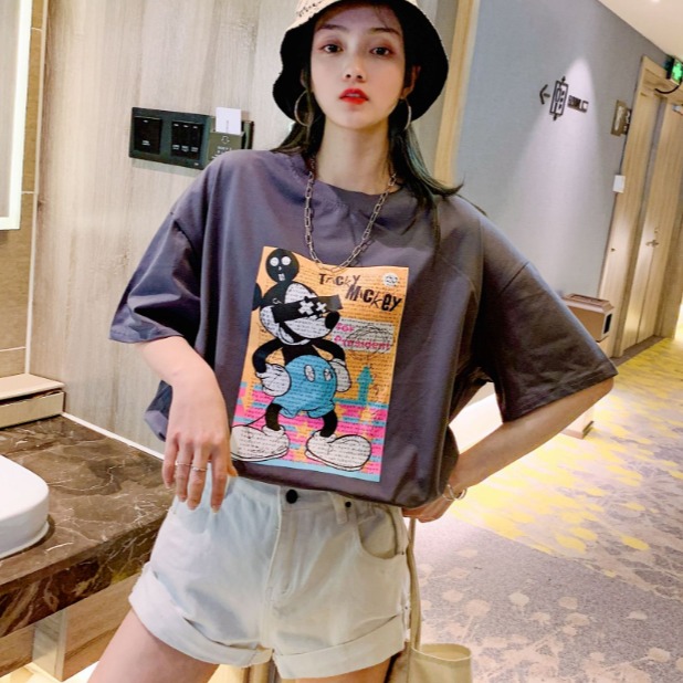 广州女式T恤纯棉半袖夏季T恤衫几元清货女装短袖批发