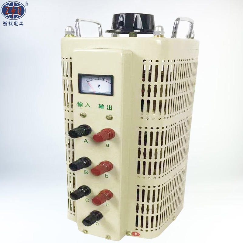 浙权电工直供TDGC2J-30KVA三相接触式调压器380V/0-520V可调自耦接触式交流调压器图片