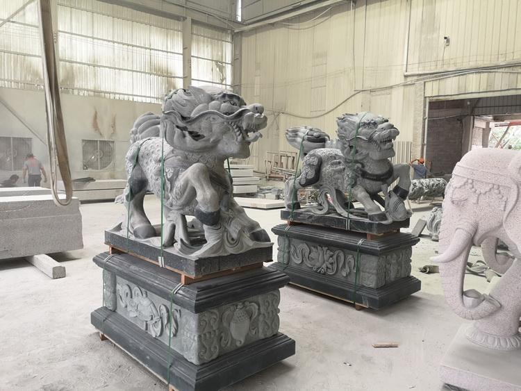 惠安石雕厂 长期制作不同造型麒麟 中大型石麒麟雕刻示例图12