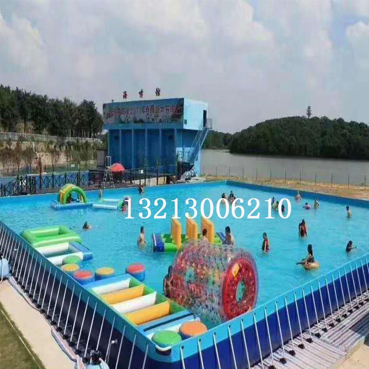 心意 室外游泳池 移动支架游泳池水上乐园 定做尺寸支架水池 PVC柏拉图 移动水上乐园图片