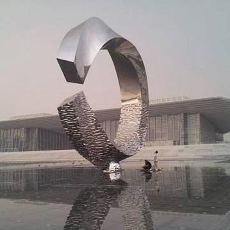 佰盛 创意公园不锈钢镜面雕塑 户外大型白钢创意雕塑 现代抽象造型摆件图片