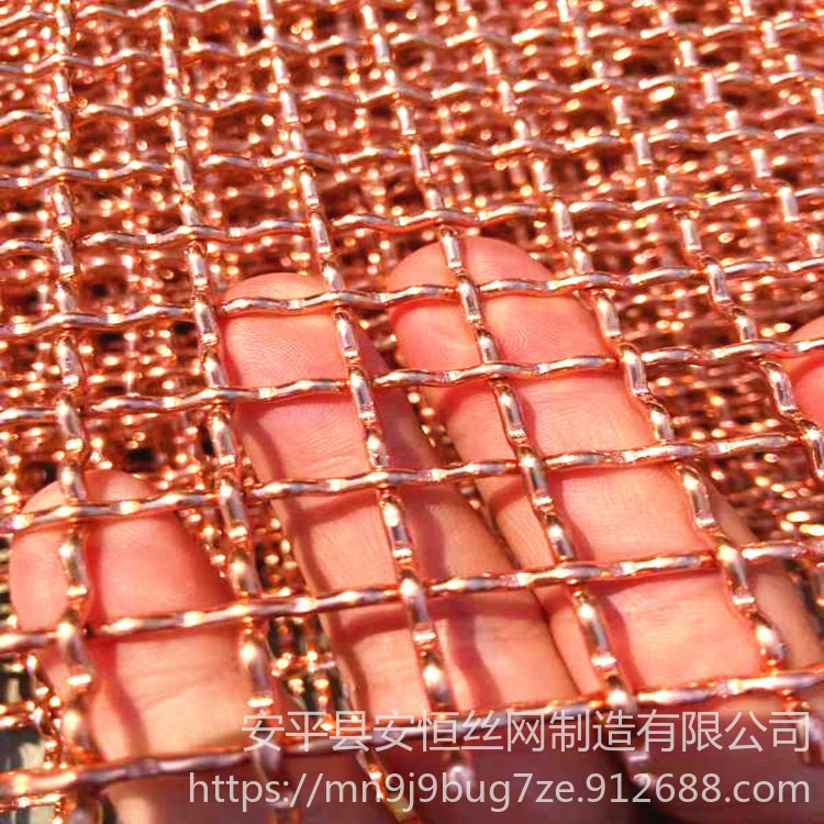 编织紫铜筛网 10mm方孔铜网 深海养殖用铜丝网 大孔粗丝 安恒图片