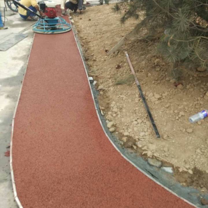 杭州桓石透水地坪彩色无砂混凝土路面专用凝胶料等材料厂家直供