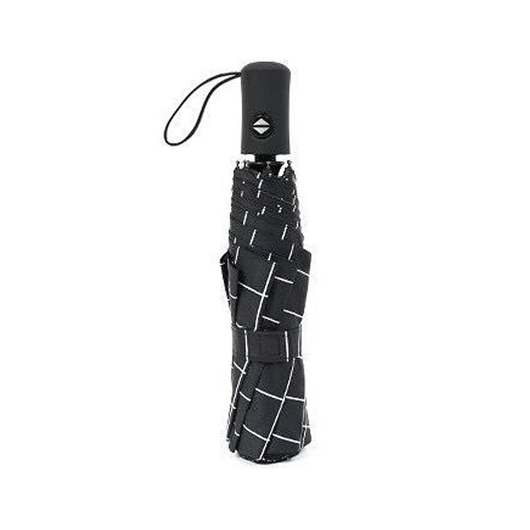 全自动晴雨伞 创意折叠定制长柄伞 黑白格子黑胶布自动雨logo免费设计图片