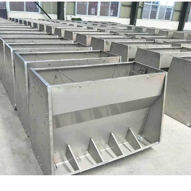 单双面不锈钢料槽 育肥保育猪料槽生产厂家 风华农牧机械设备