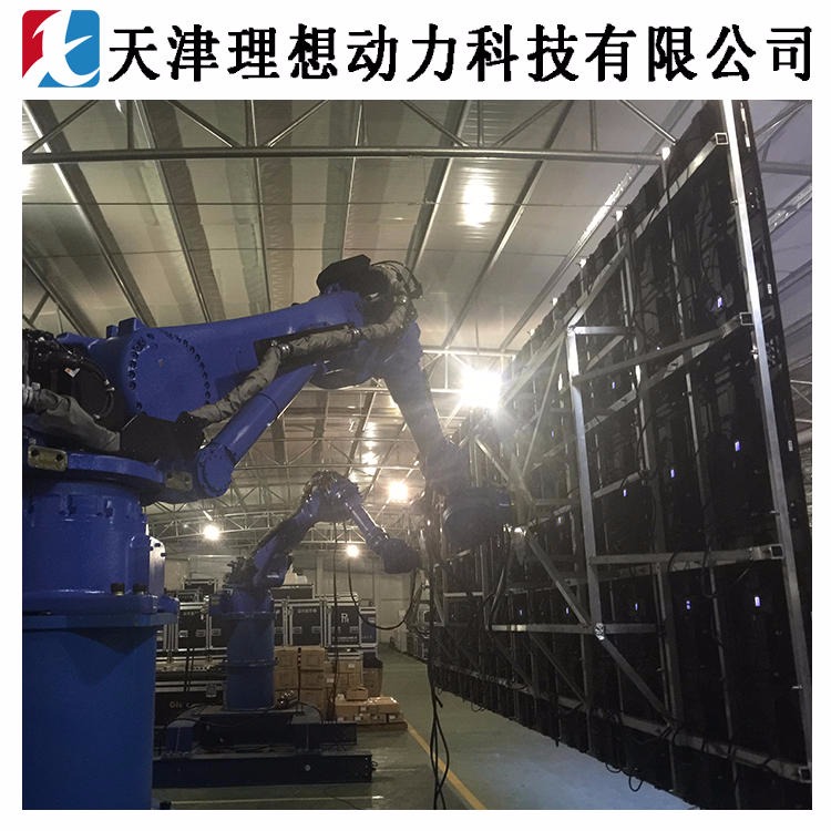安川机器人演出租赁广州汽车展会机器人舞台表演抓举屏幕