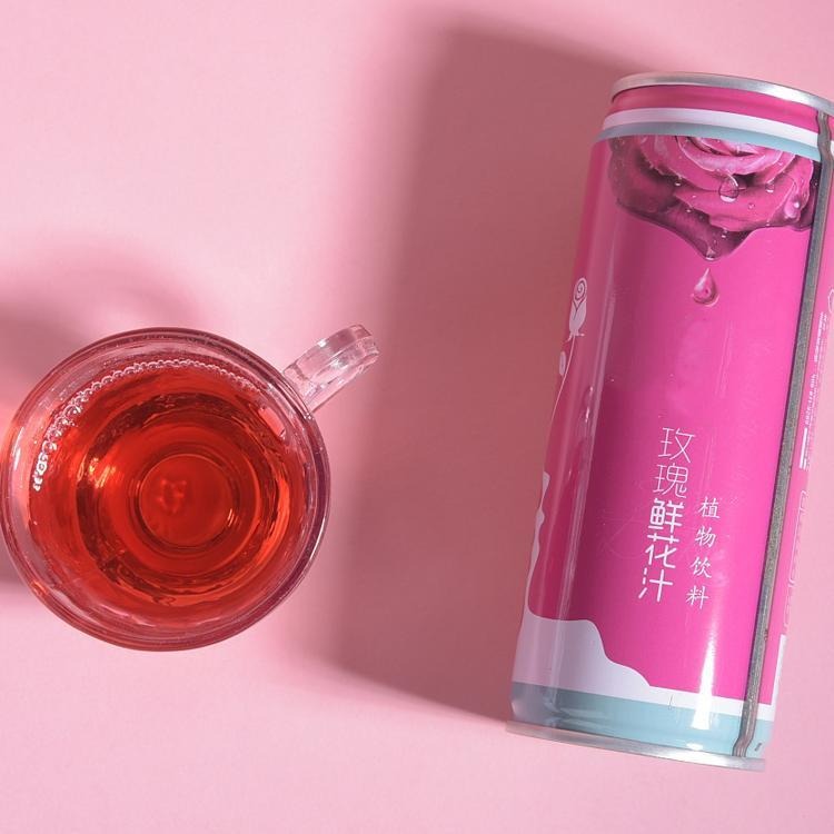 玫瑰鲜花汁贴牌定制 易拉罐饮料代加工 配方研发 源头厂家 山东康美