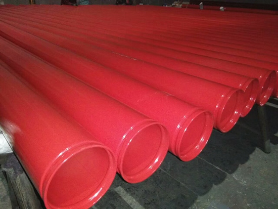 红色消防涂塑钢管 沟槽连接涂塑钢管 消防涂塑钢管厂